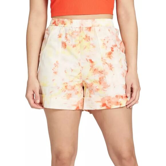 New NWT Alpine Design Soft Peach Floral Pull-On Camp Shorts Women's Size Large - Picture 1 of 5